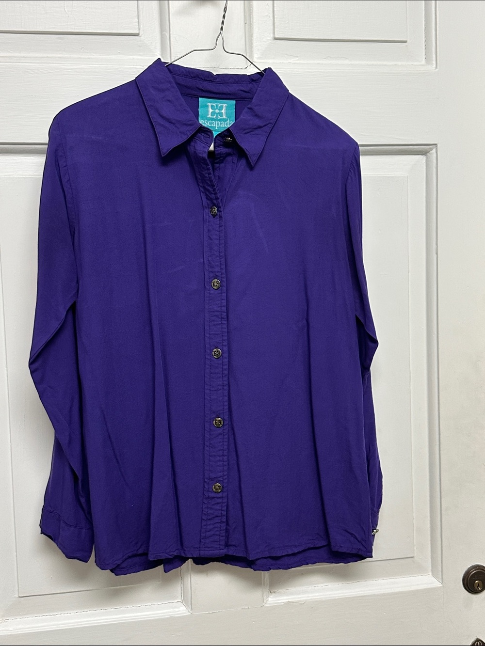 Beautiful rich purple shirt by Escapada.